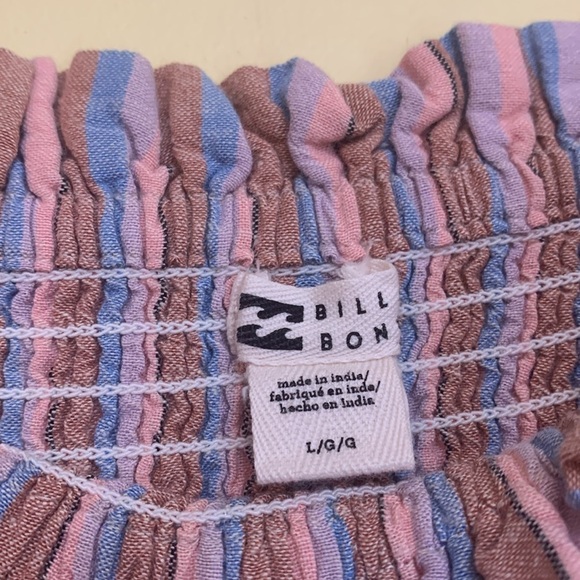 Billabong Multi Color Forward Feelings Smocked Spaghetti Strap Belted Jumpsuit L - Picture 12 of 17